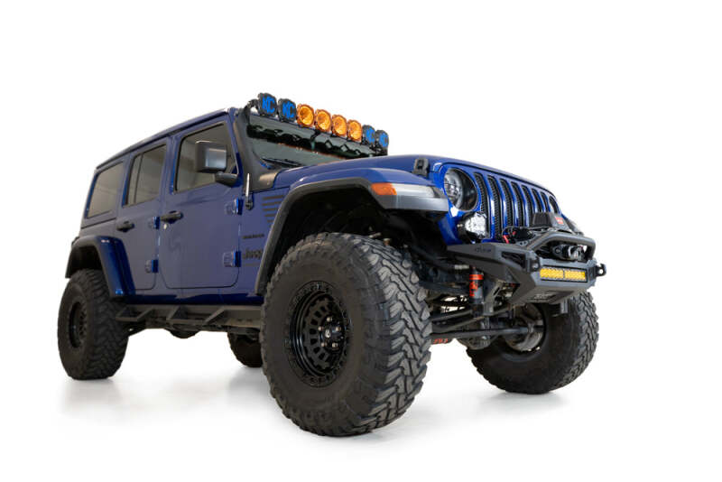 Jeep JL Front Bumper - Addictive Desert Designs - Rock Fighter - Hammer Black with Satin Black panels - `18-`27